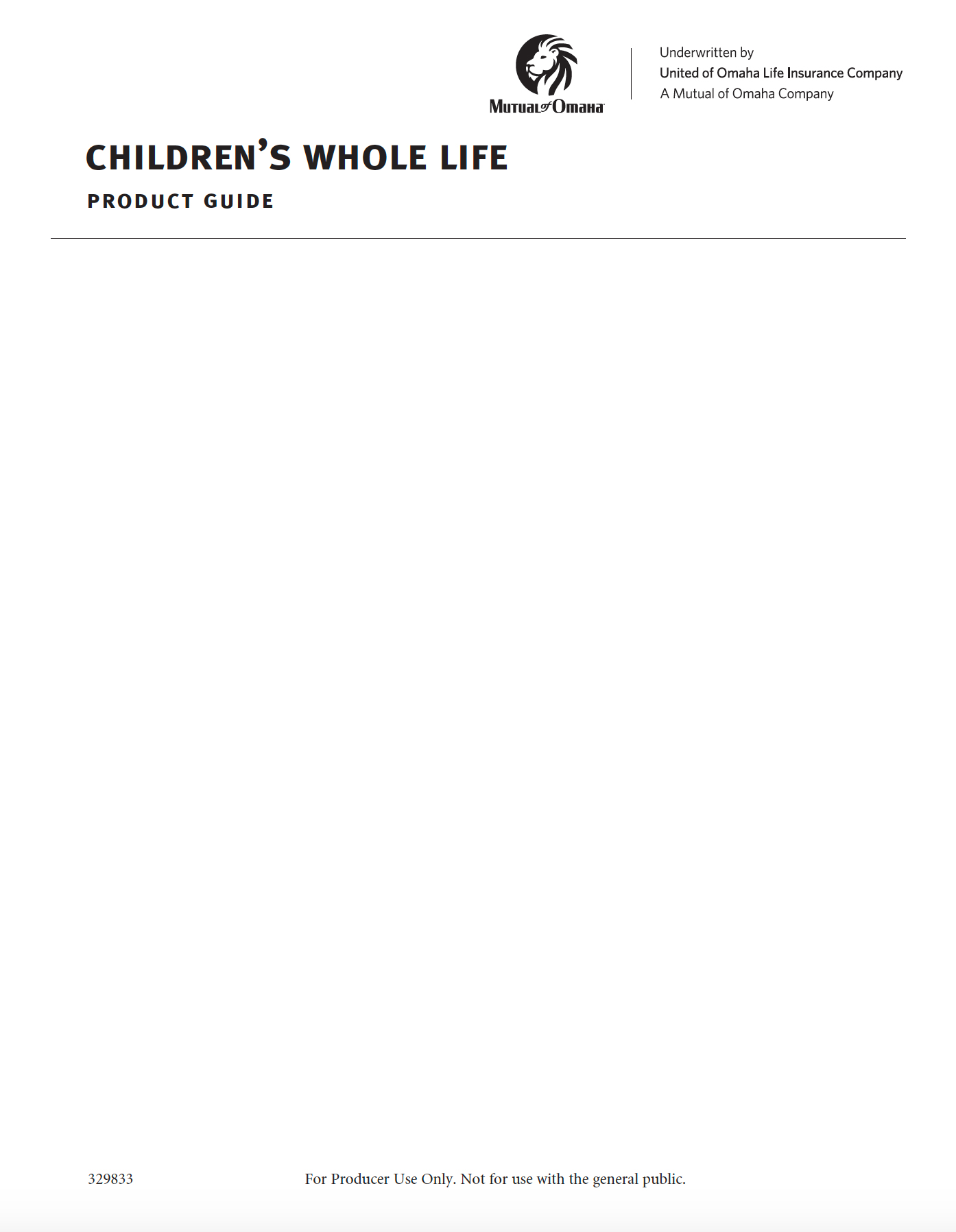 Children’s Whole Life Product Guide